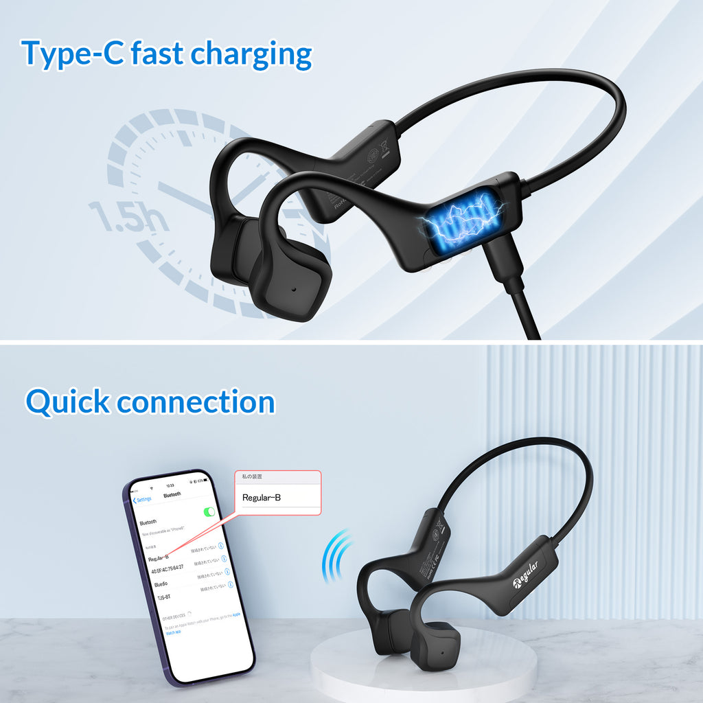 骨伝導イヤホン ワイヤレスイヤホンBluetooth 骨伝導ヘッドホンノイズ ...