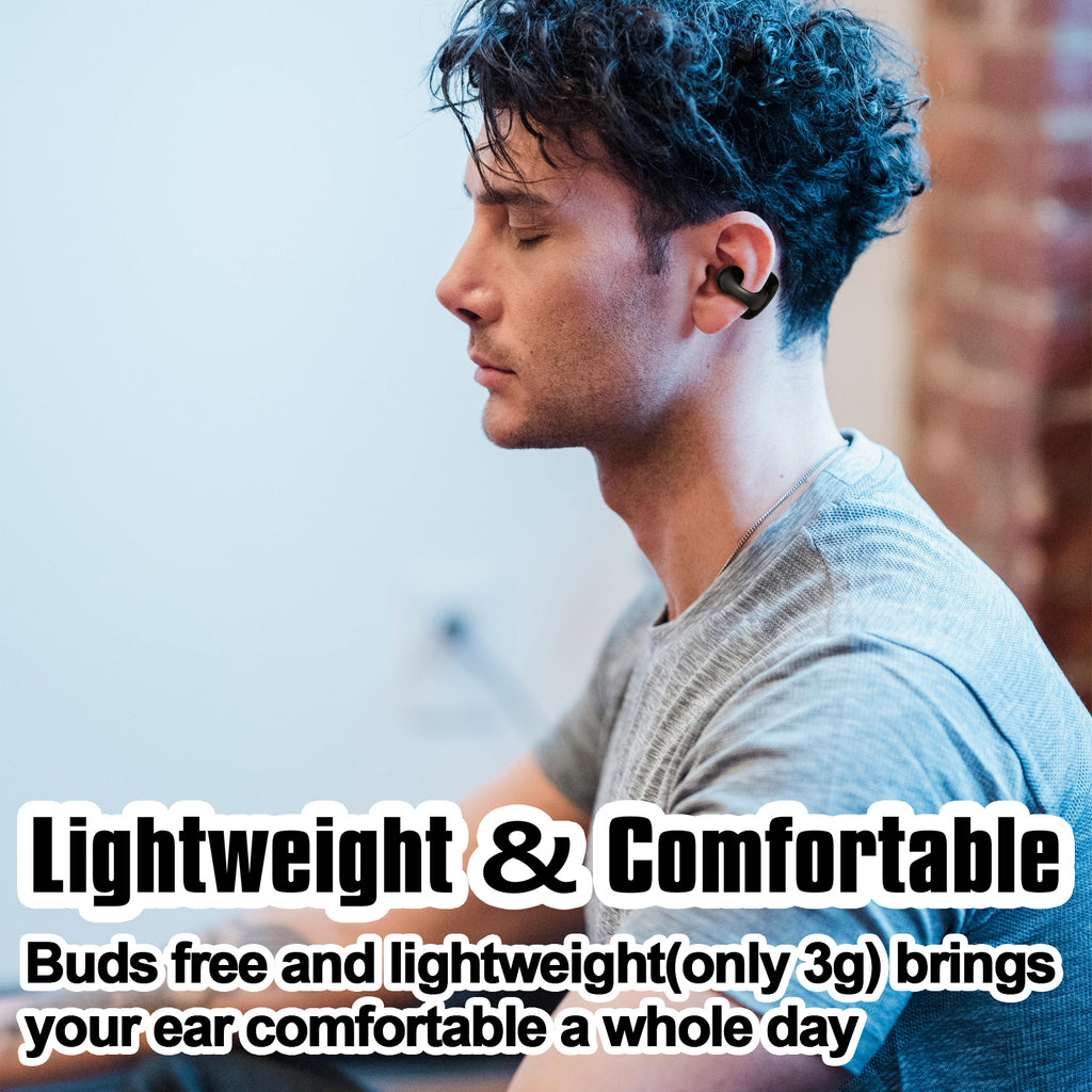 YouthWhisper Bluetooth Bone Conduction Headphones with Mic, Titanium L